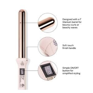 L'ange 1" Hair Ondulé Curling Wand Pink Beach Waves Mermaid Hair - EUC